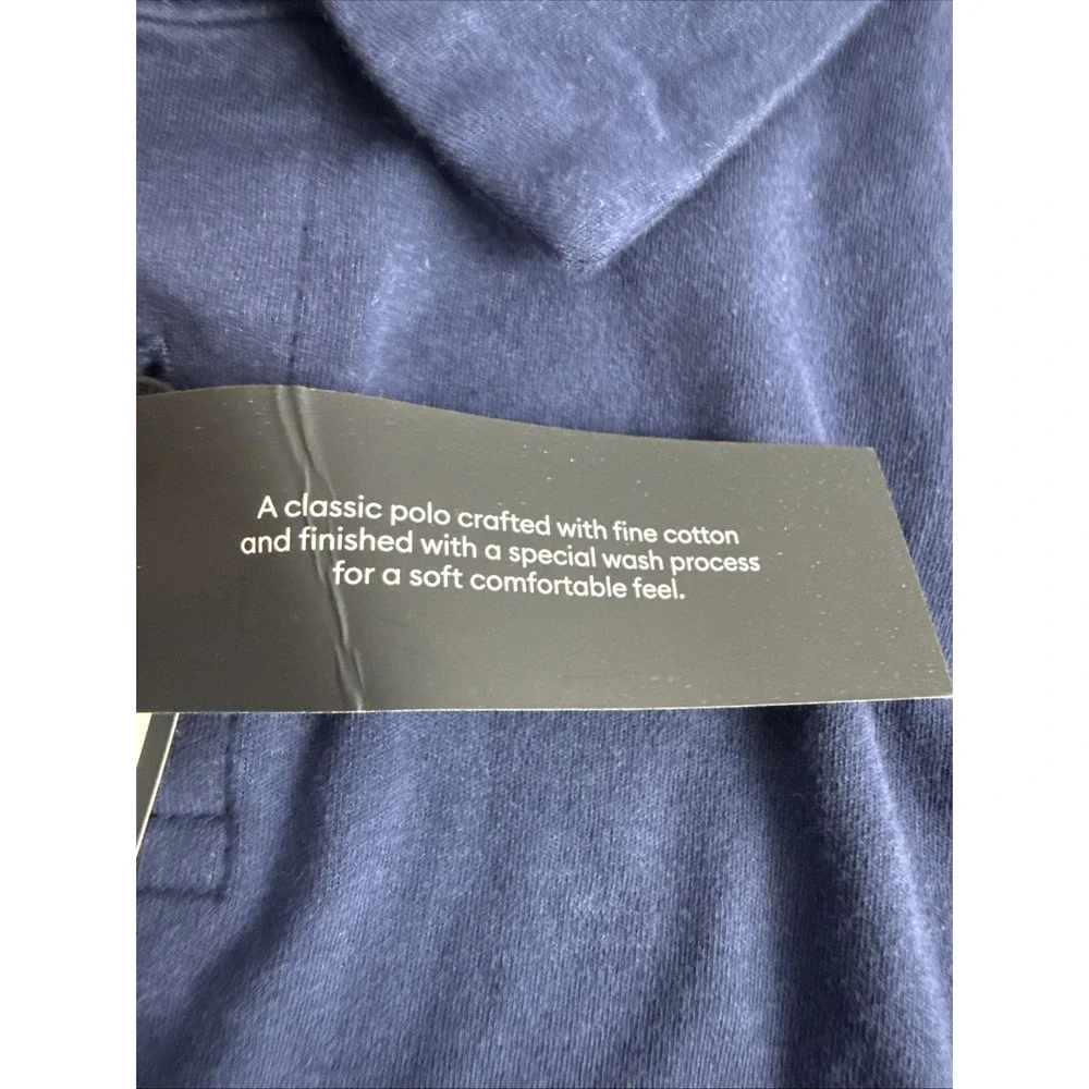 NWT Banana‎ Republic Men's Long Sleeve Luxe Touch Polo Navy Blue Size XXL